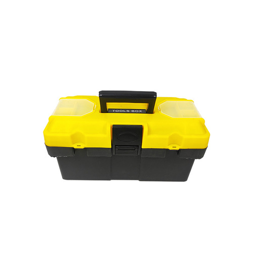 Wholesale factory hand-held yellow lid compartment tool box, art storage, automotive repair mechanical hardware tool box