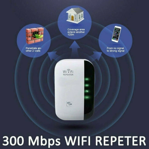 WiFi‑репитер 300M, компактный вилочный усилитель сигнала с LAN‑портом и WPS