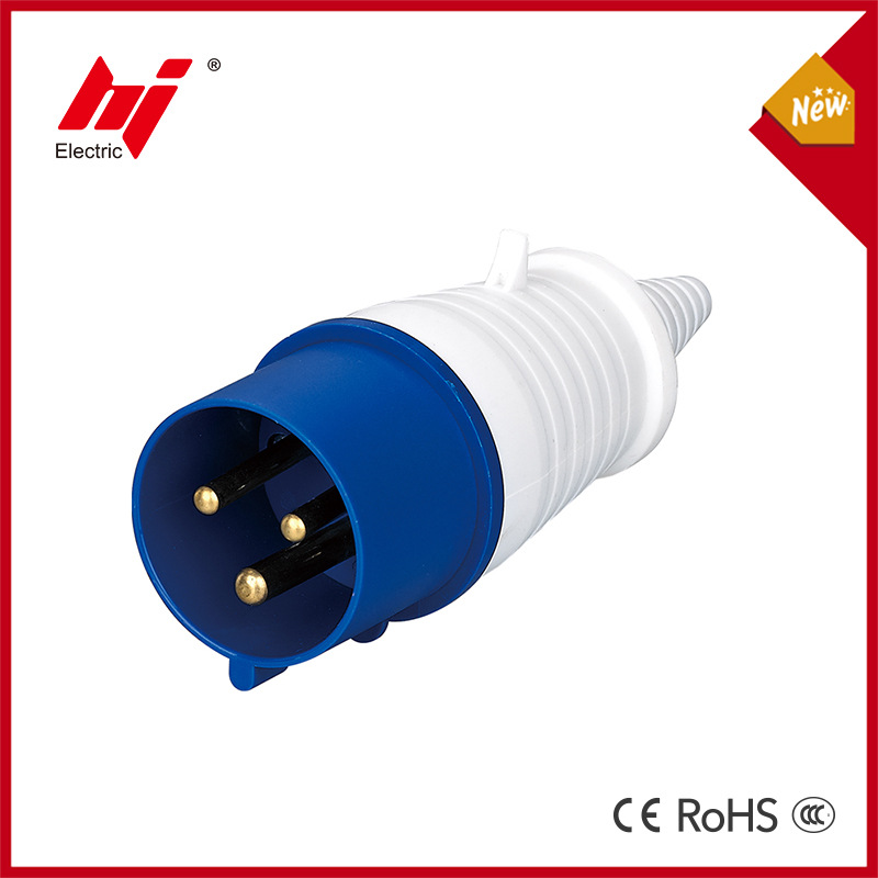 IP44工业连接器插座插头3芯2P+E工业插头16A防水三相电航空插头