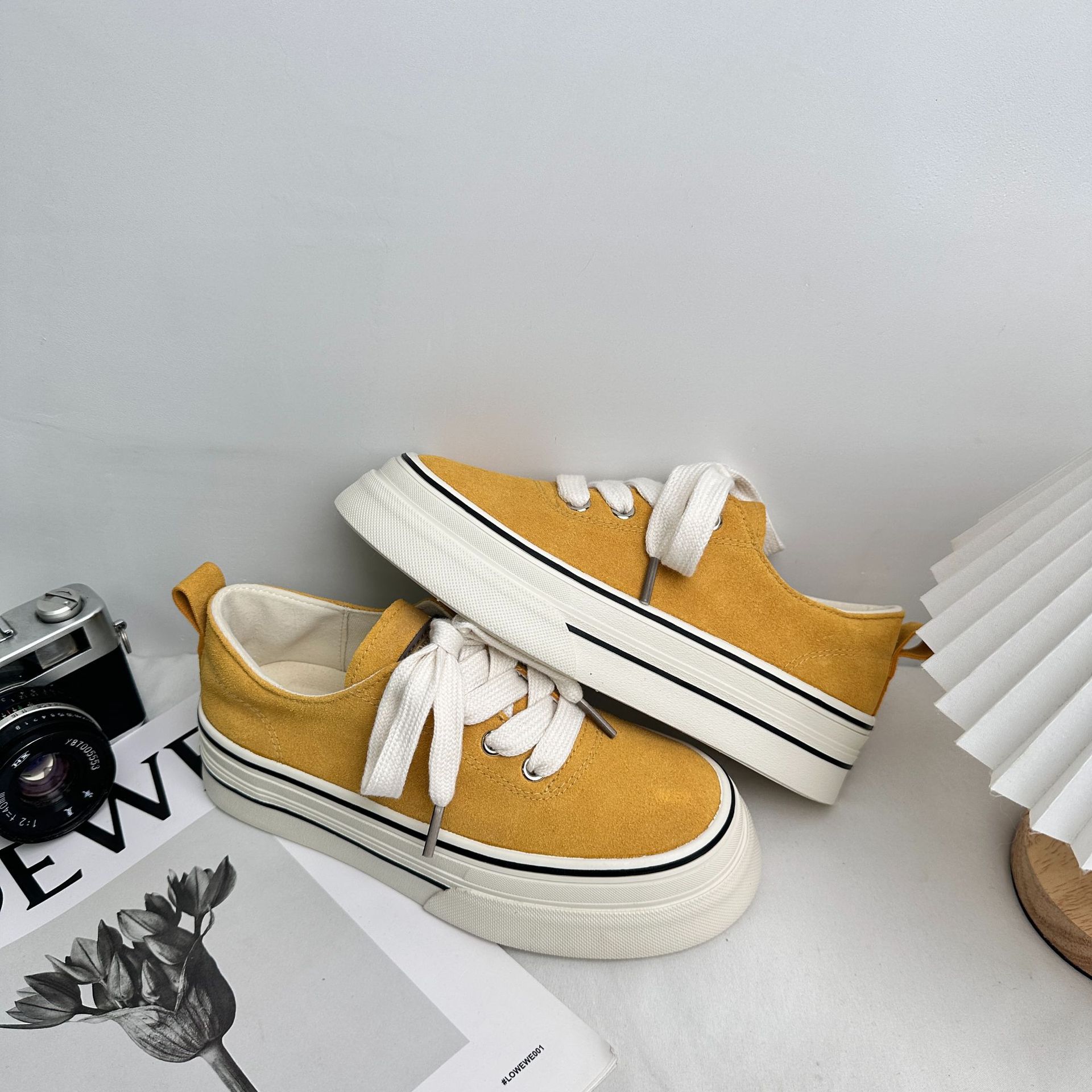 Yuanbo 2025 primavera nuevas zapatillas de deporte de todo fósforo estudiantes zapatos de lona coreanos Harajuku de corte bajo