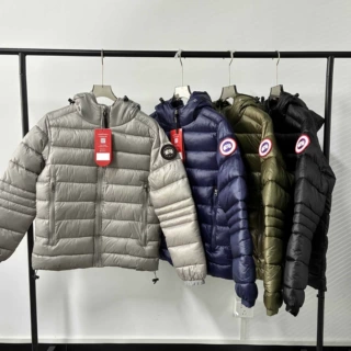 高品质跨境鹅家轻薄横绗缝连帽排骨棉服可收纳便携款防风防撕裂