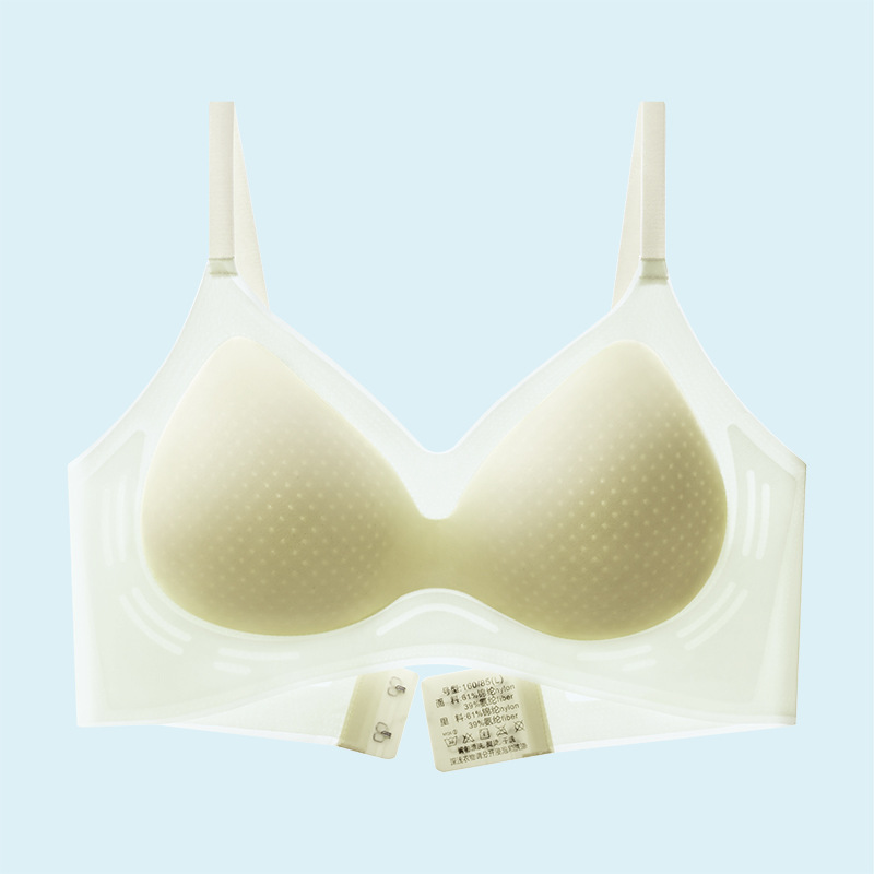Belleza de verano, ropa interior delgada que no deja marcas, pecho grande, pequeño, sin anillo de acero, hebilla de pecho trasera, sujetador antiflacidez