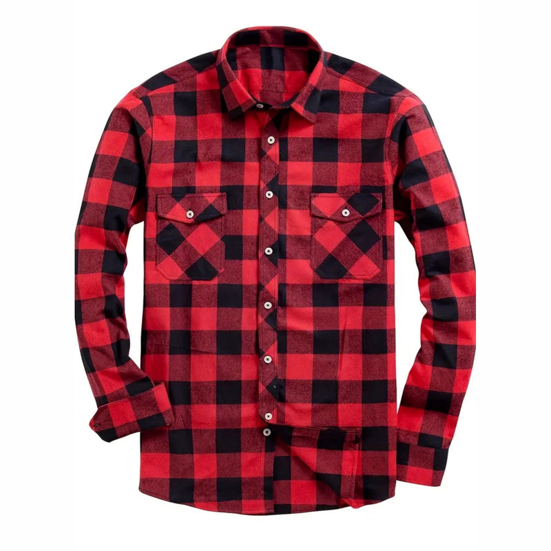Cross-Border European and American 2025 New Large Plaid Series Men's Shirt Pocket Decoration Casual Plaid Shirt Plaid Shirt Cross-Border European and American 2025 New Large Plaid Series Men's Shirt Pocket Decoration Casual Plaid Shirt Plaid Shirt