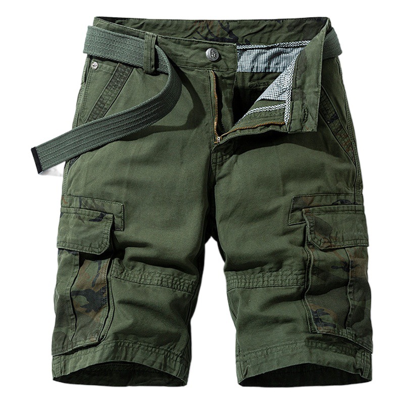 Pantalones cortos cargo para hombre 2025, estilo japonés, holgados, de algodón puro, informales, de longitud media, ropa de marca de moda en Amazon, pantalones para hombre