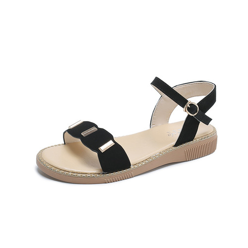 Flat sandals women's 2024 summer new style all-matching fashion dress with belt outside ol commuter fish mouth design