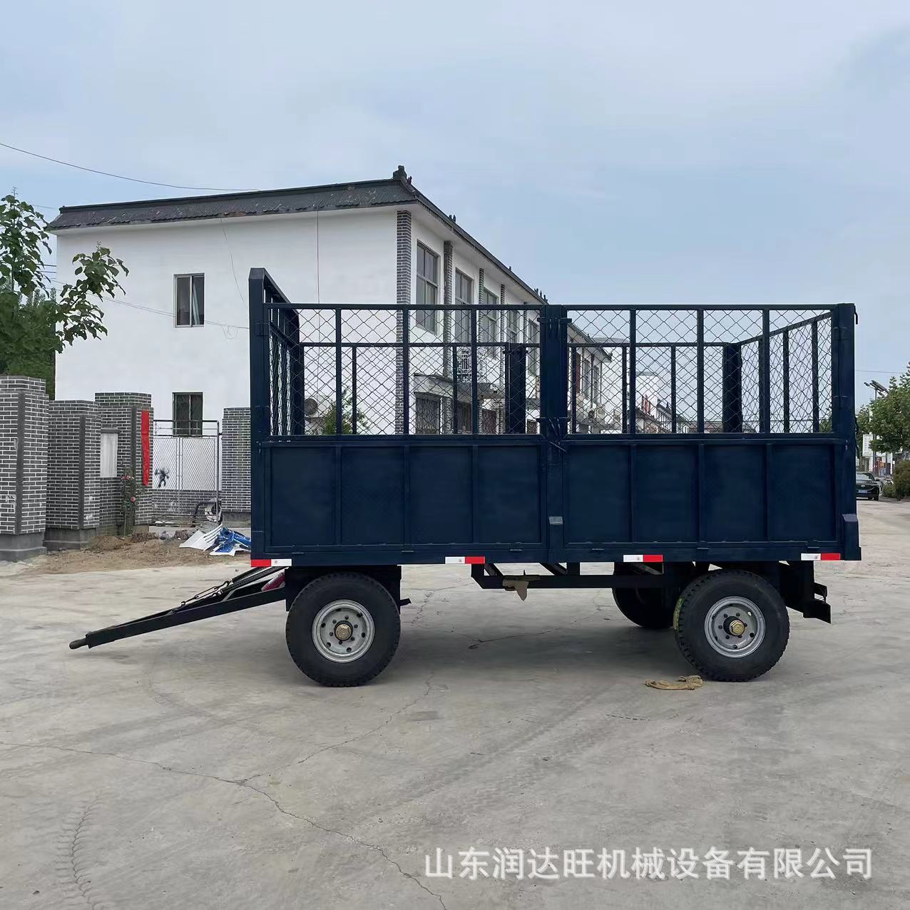四轮拖拉机车斗 运输货物5吨载重非洲平板拖车拖斗