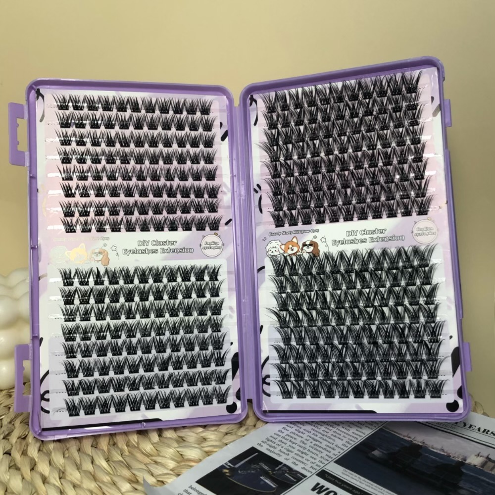 Ventas calientes de comercio exterior diez filas gruesas FD03 pestañas mixtas barbie perezosa segmentación de un solo racimo auto injertado pestañas falsas