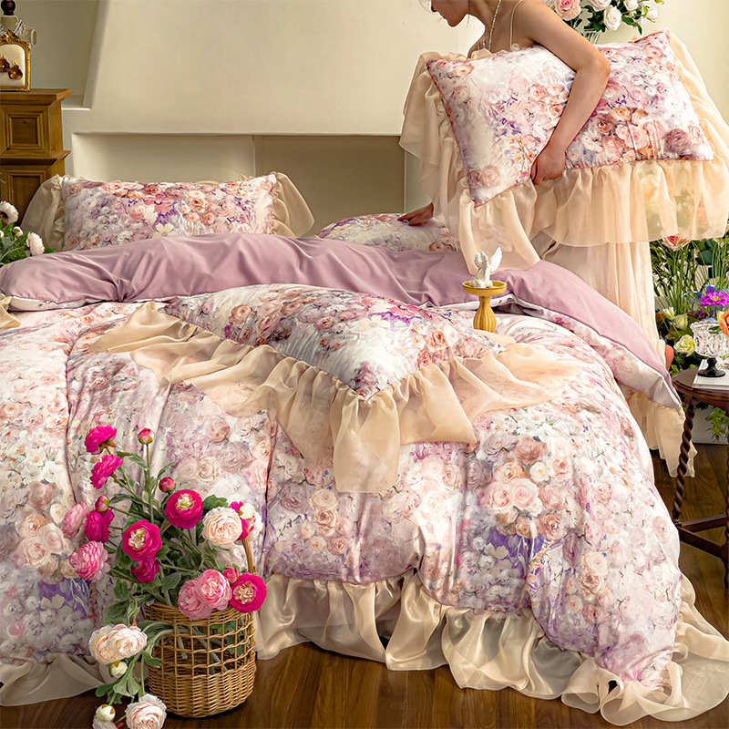 Nordic Vintage Washed Cotton Bedding Set Duvet Cover And Sheets_voghion.com