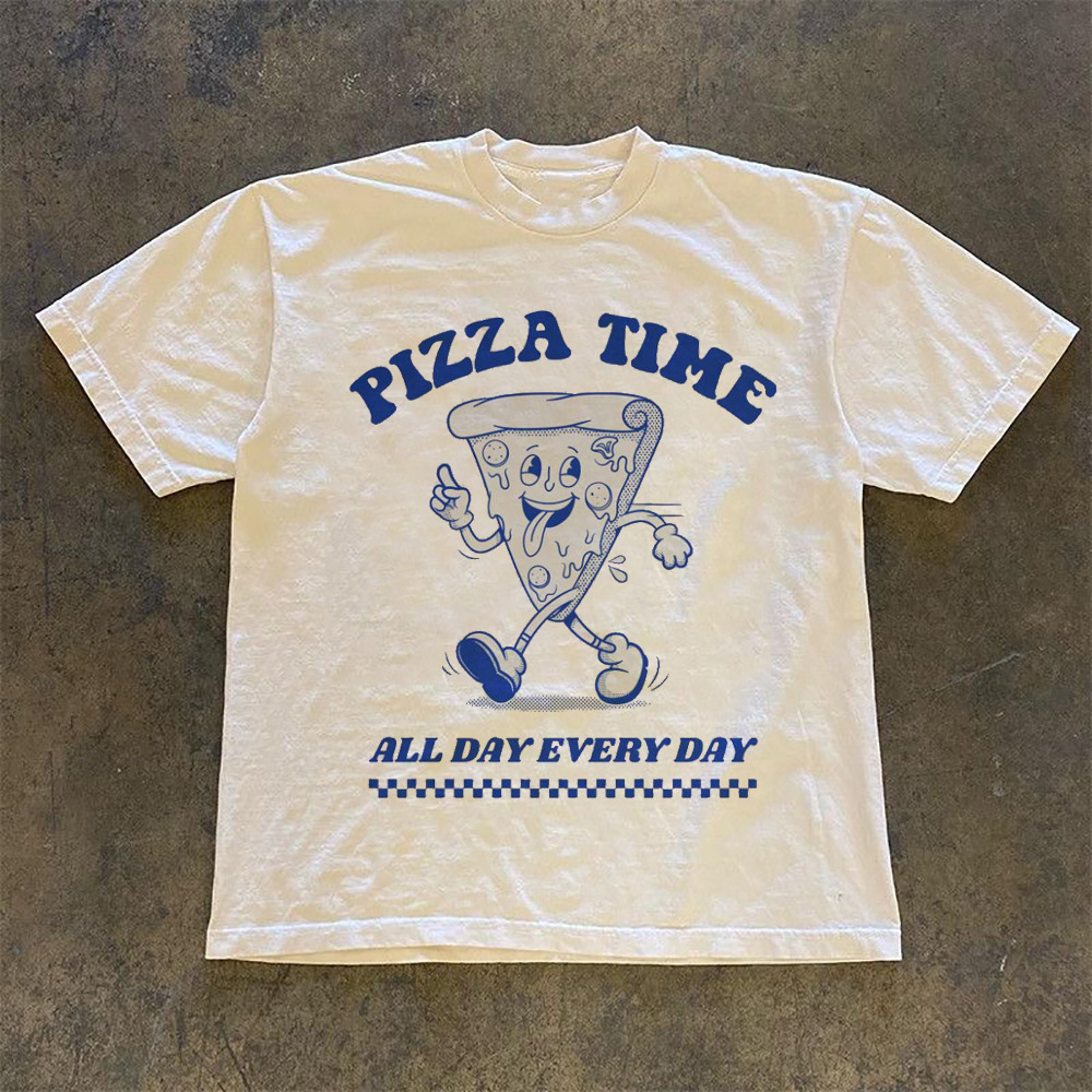 【Cross-border European Code】Pizza T Shirt Cute Print Women's Fashion…