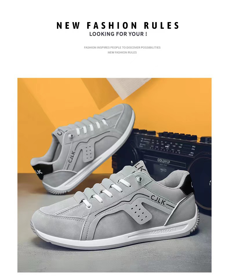 New Fashion Versatile Men's Shoes Low cut Lace up Multi color Sports Shoes Men's Thick Sole Running Shoes Comfortable Casual Shoes_voghion.com