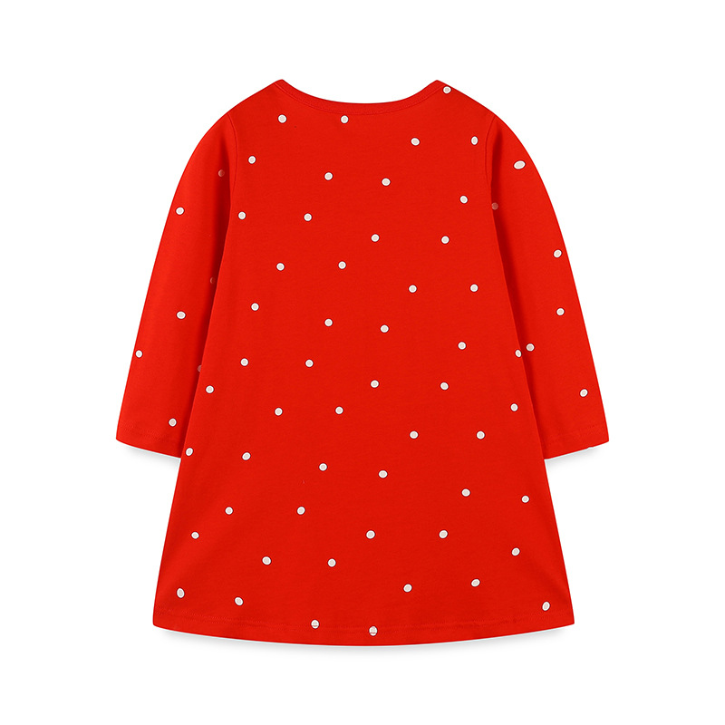 25 nuevos vestidos de otoño para niñas, estilo europeo y americano, vestido de princesa bordado navideño, vestido infantil de lunares con dibujos animados