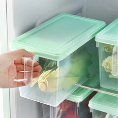 大容量冷蔵庫収納ボックス 食品グレード ハンドル付き鮮度保持ボックス 冷蔵庫整理 冷凍卵・餃子ボックス