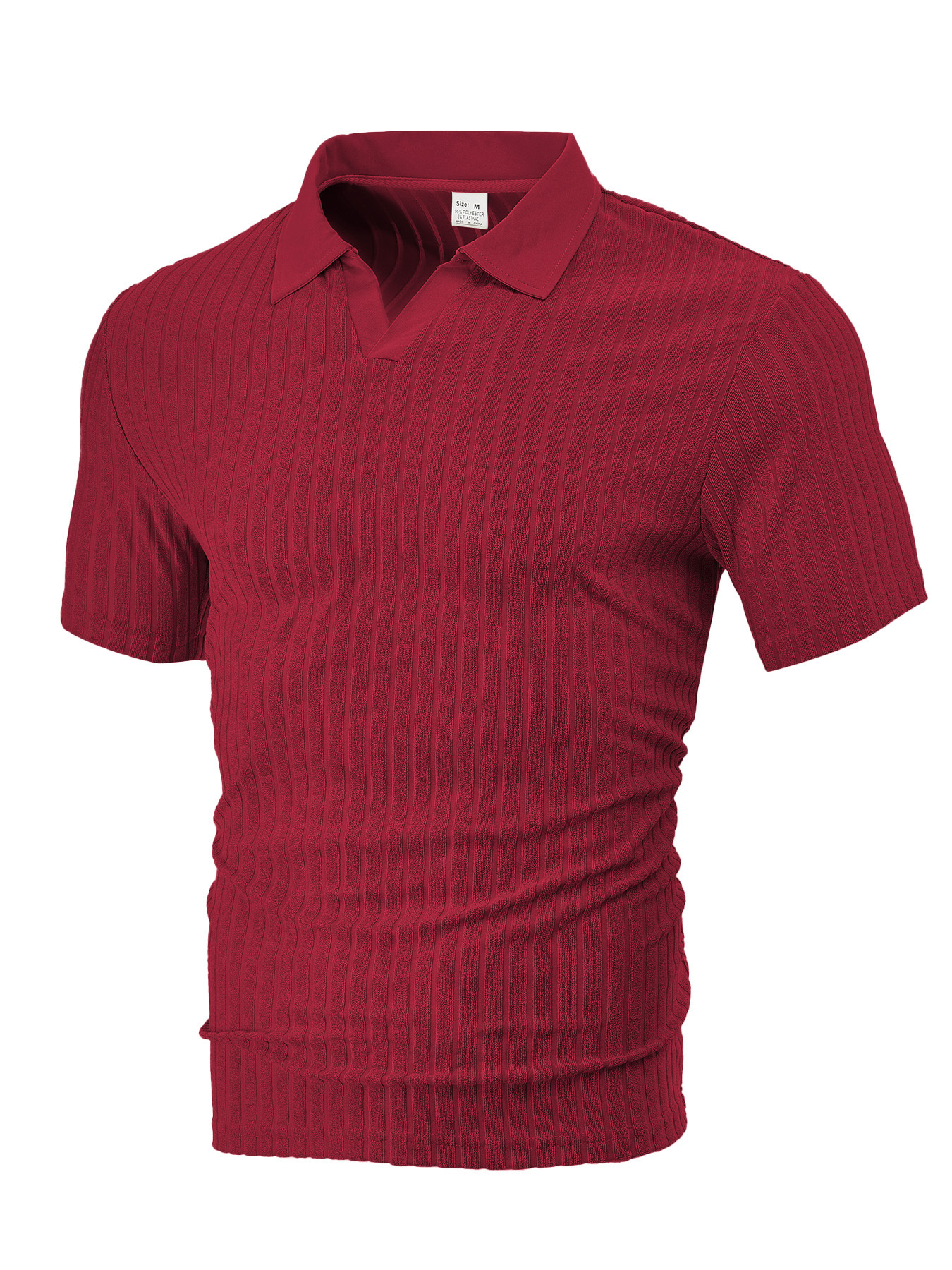 Europa y Estados Unidos ropa de hombre transfronteriza verano TK nueva toalla transpirable casual jacquard con solapa de camisa de manga corta a rayas de hombre
