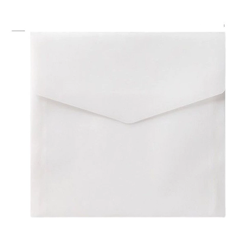 Свадебное приглашение Пустой сернокислотный бумажный конверт Полупрозрачный конверт с логотипом Ношение конверта для ногтей