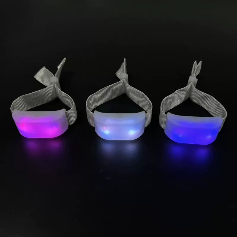 定制丝带发光手环织带LED应援手环演唱会DMX场控手环助威道具紫色