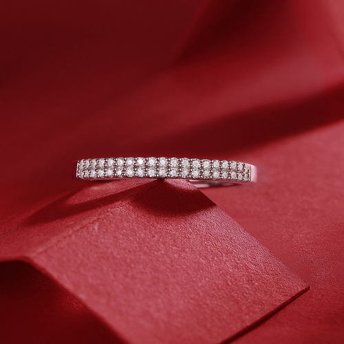 S925 silver ring, moissanite light chasing women's ring, stacked ring, factory delivery