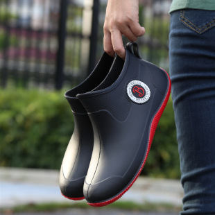 Cross-border Rain Boots Men's New Chelsea Fashion Short Rain Boots Japanese Style Simple Non-slip Soft Bottom Low-top Women's overshoes
