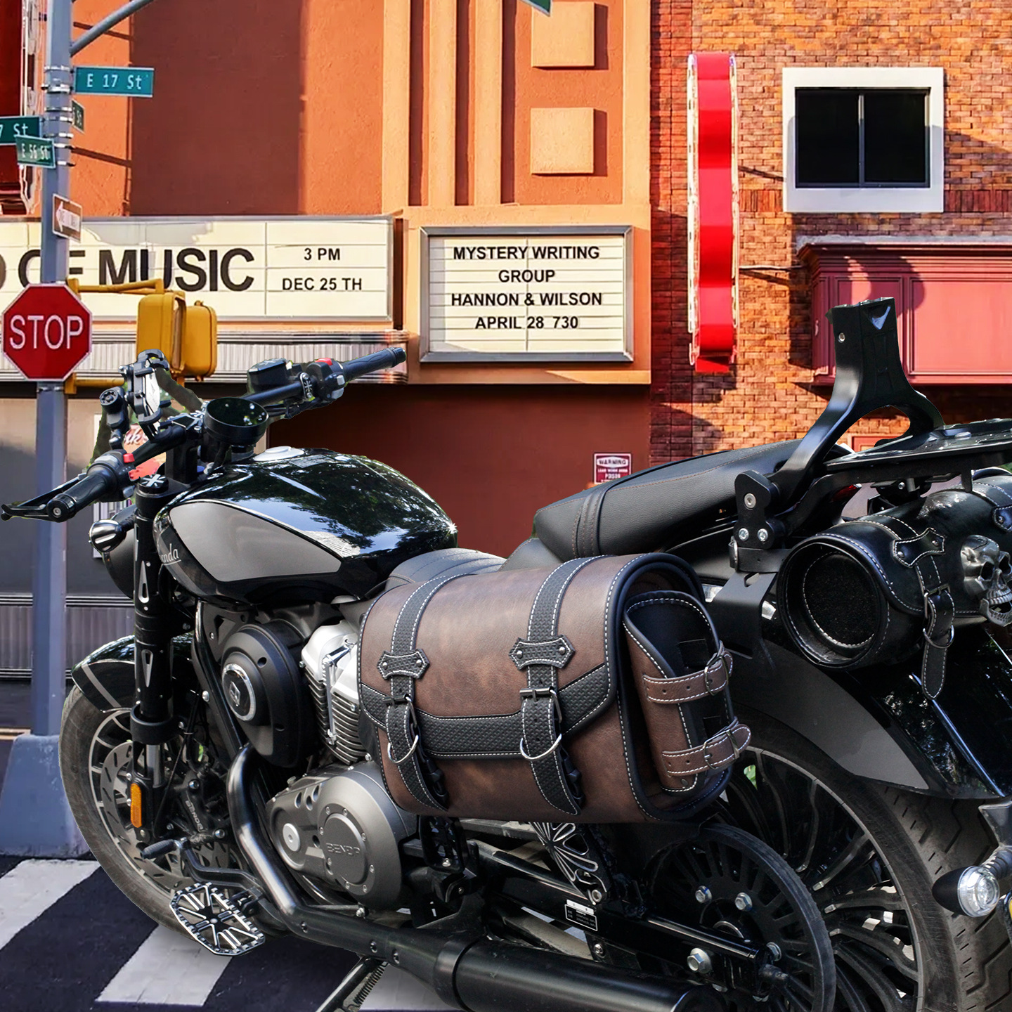 Cross-Border Hot-Selling Universal Retro Modified Waterproof, Sun-Resistant, Scratch-Resistant, Large-Capacity Motorcycle Side Bag for Electric Vehicles and Motorcycles