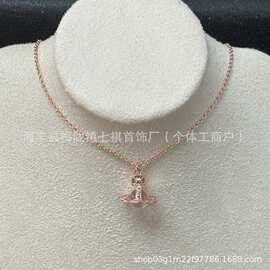 实拍西家中号pina铆钉orb透明星球飞碟吊坠项链锁骨链女 原版高货