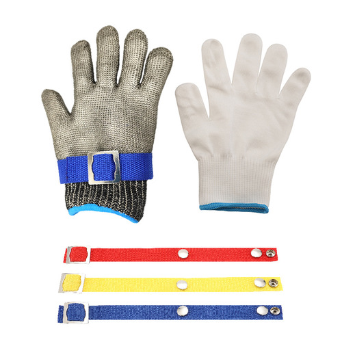 Anti-cut gloves, grade 5 stainless steel wire braided wear-resistant metal iron gloves, metal wire labor protection anti-cut gloves
