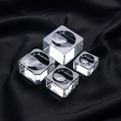 水晶玉台座透明ガラス玉置物シンプル展示棚球形ブロック収納溝デスクトップ下受け