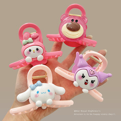 Children's Cute Strawberry Bear Claw Hair Clip for Girls with Dopamine, Rear Hairpin for Girls, Dog Shark Hair Clip