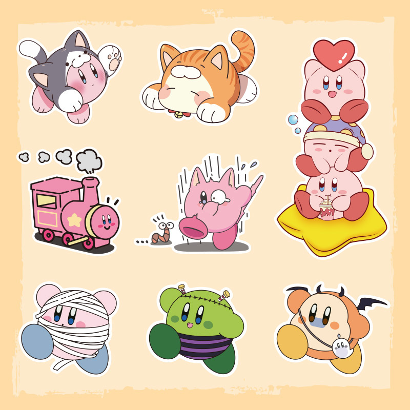 스타 카비 자동차 스티커 커버 스크래치 전기 자동차 스티커 오토바이 만화 자동차 바디 유리 장식 스티커