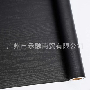 Thickened Wood Grain Sticker Kitchen Cabinet Black Wood Contact Paper Waterproof Self-Mucosal Wardrobe Desktop Cabinet Wallpaper