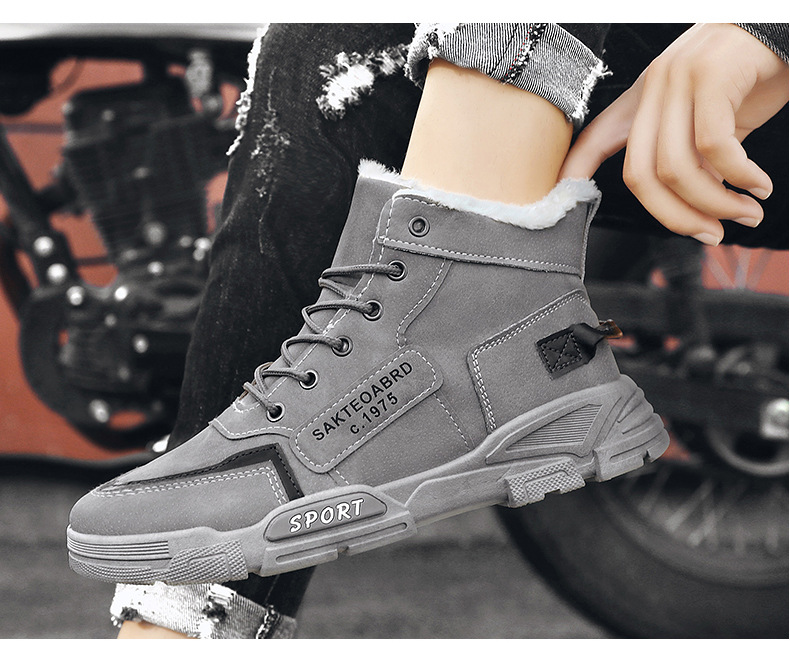 Herren Winter Schneestiefel Wasserdicht Rutschfest High-Top Thermogefüttert Freizeitschuhe Für Outdoor-Wandern_voghion.com