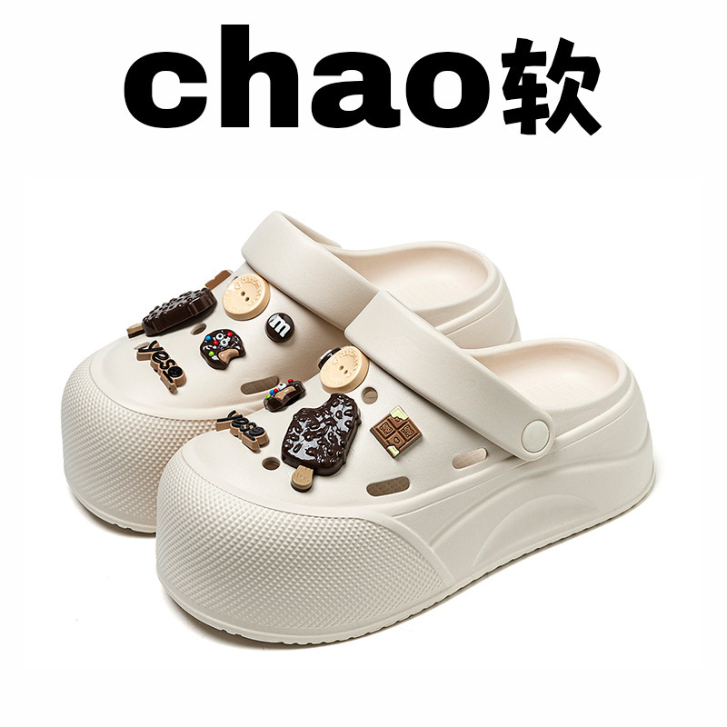 Women's Cartoon Ice Cream DIY Accessories Clogs with a Stepping-On-Clouds Feel, Summer Closed-Toe Outdoor Sandals for Girls Women's Cartoon Ice Cream DIY Accessories Clogs with a Stepping-On-Clouds Feel, Summer Closed-Toe Outdoor Sandals for Girls