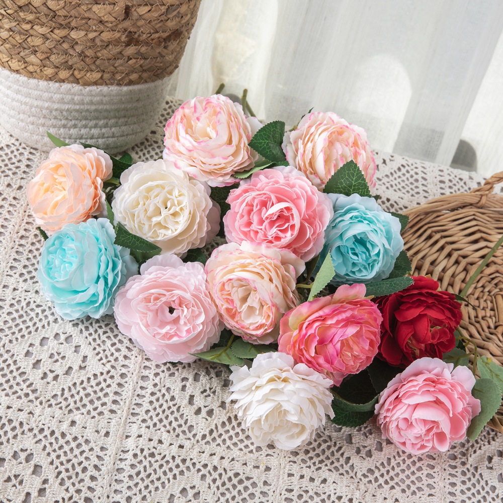 INS風西洋牡丹花植物牆仿真花植物婚慶裝飾花牆玫瑰花MW51005