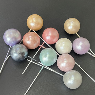 Cake Decorations Golden Ball Golden Ball Birthday Party Dress Up Supplies Pearl Effect Color Ball Card