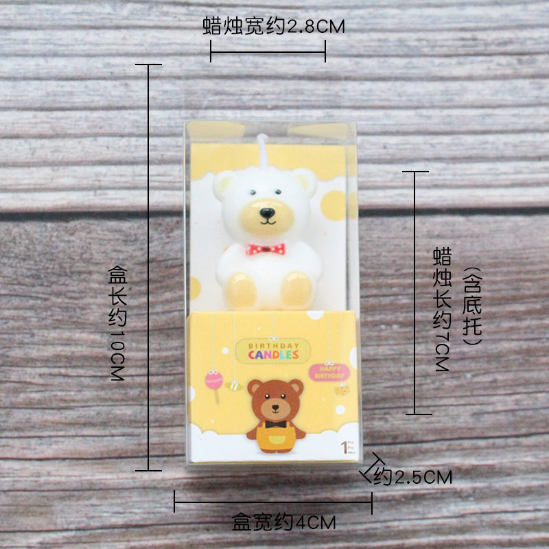 Vela de cumpleaños de dibujos animados al por mayor popular fiesta de flores oso dinosaurio donut cara sonriente vela de pastel para niños