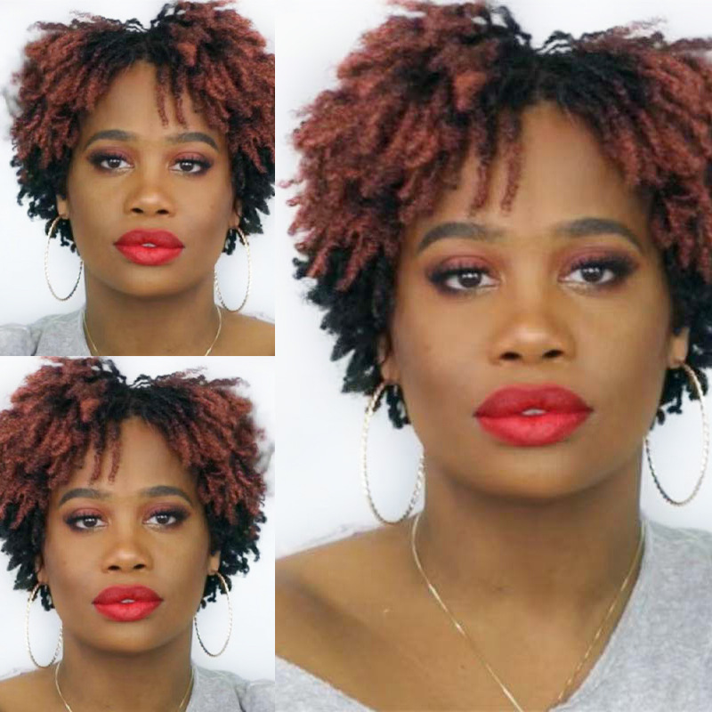 Peluca transfronteriza Cabeza de explosión Africana Marrón Dorado pequeño volumen de fibra química cubierta de la cabeza del cabello peluca cubierta de la cabeza de fibra química en stock