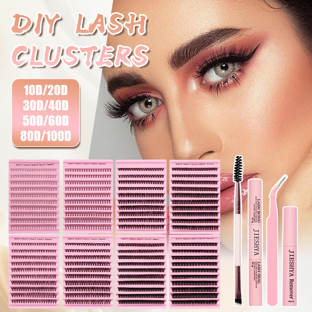 Kit de pestañas europeas y estadounidenses transfronterizas pestañas falsas extensiones DIY pestañas conjunto de pegamento pestañas