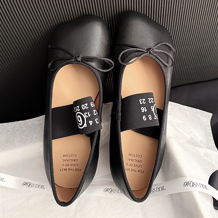 Early Spring Weekly ~ Close Your Eyes and Buy Buy Buy_Genuine Leather Apple Toe Ballet Shoes Women's Square Toe Bow Mary Jane Shoes