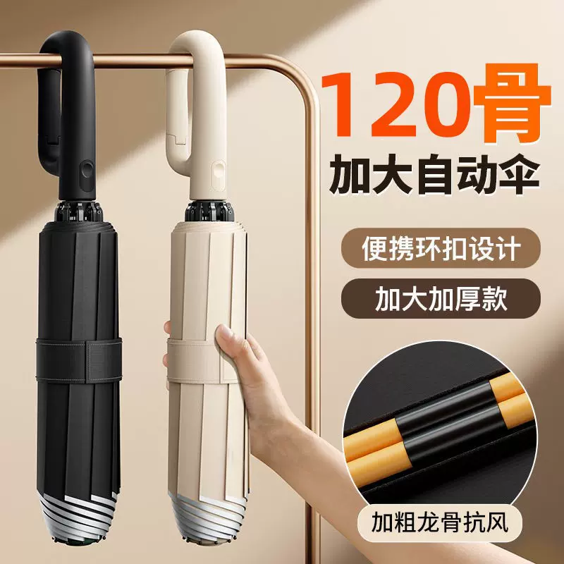 三折自动环扣折叠晴雨伞两用批货广告定制logo批发大号遮阳太阳伞