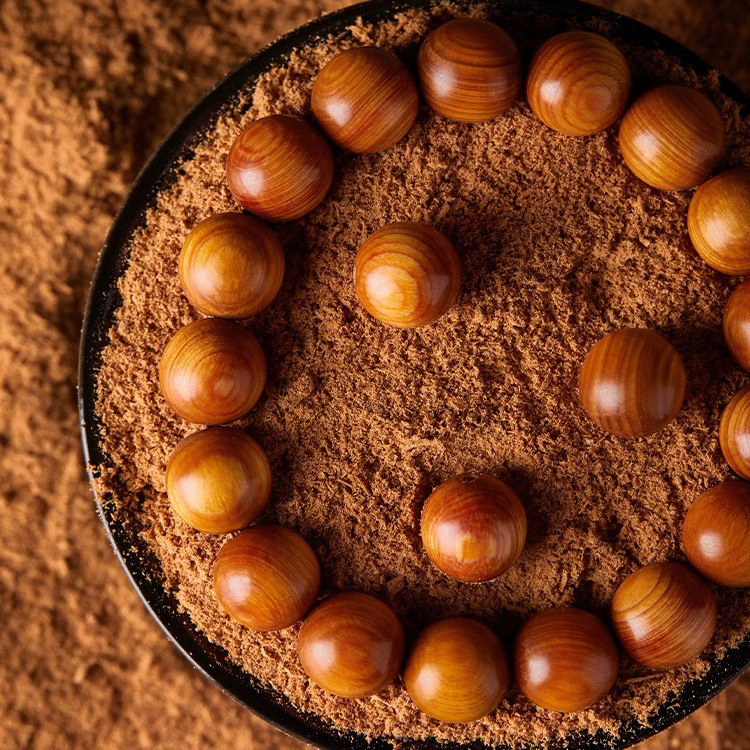 Taihang Thuja Bracelet Aged High-Oil Single-Circle Horizontal Stripe Translucent Prayer Beads Buddhist Beads 0.6m Wholesale High-Oil Translucent Bracelet 2