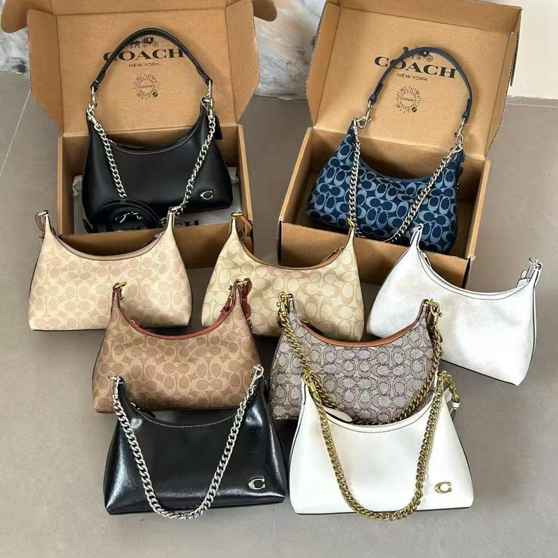 Coach New Women's Bag Juliet Underarm Hobo Bag Chain Handbag Croissant Bag Single Shoulder Crossbody Bag Trendy