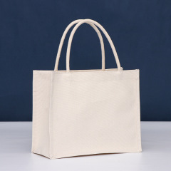 Factory supply universal jute bag, coated hand-held cotton and linen bag, single shoulder hand-held DIY linen bag printed logo 