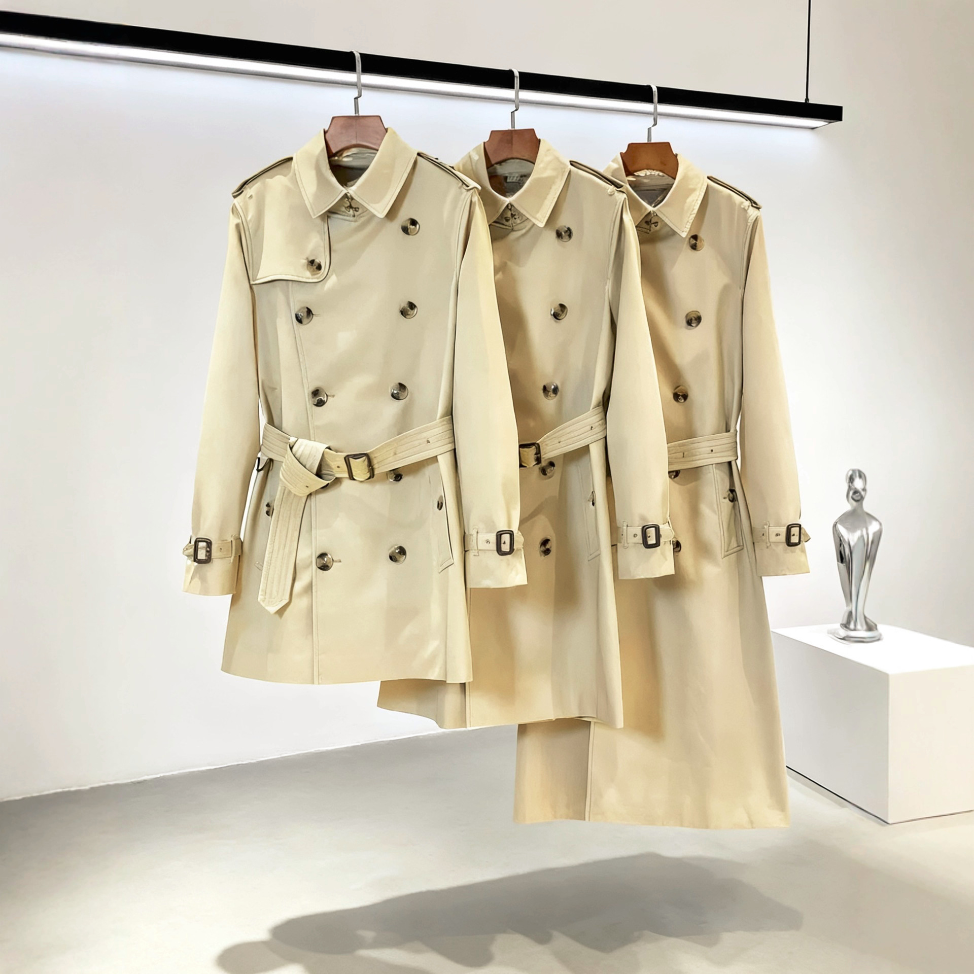 正确版本BBR新款卡斯尔福德特版型风衣BUR经典款英伦风双排扣大衣