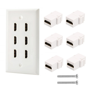 6-port HDMI snap-on HDMI wall plug (Plug and Play) HD HDMI combined panel socket panel 2.0