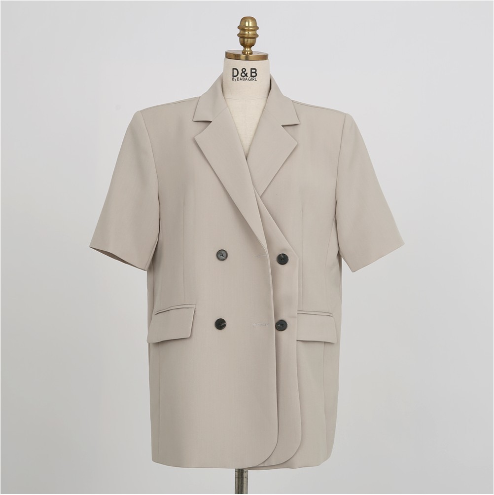 Korea Dongdaemun Women's Short -sleeved Small suit Korean version of alien double -ribs buckle Women Suit Jacket 2