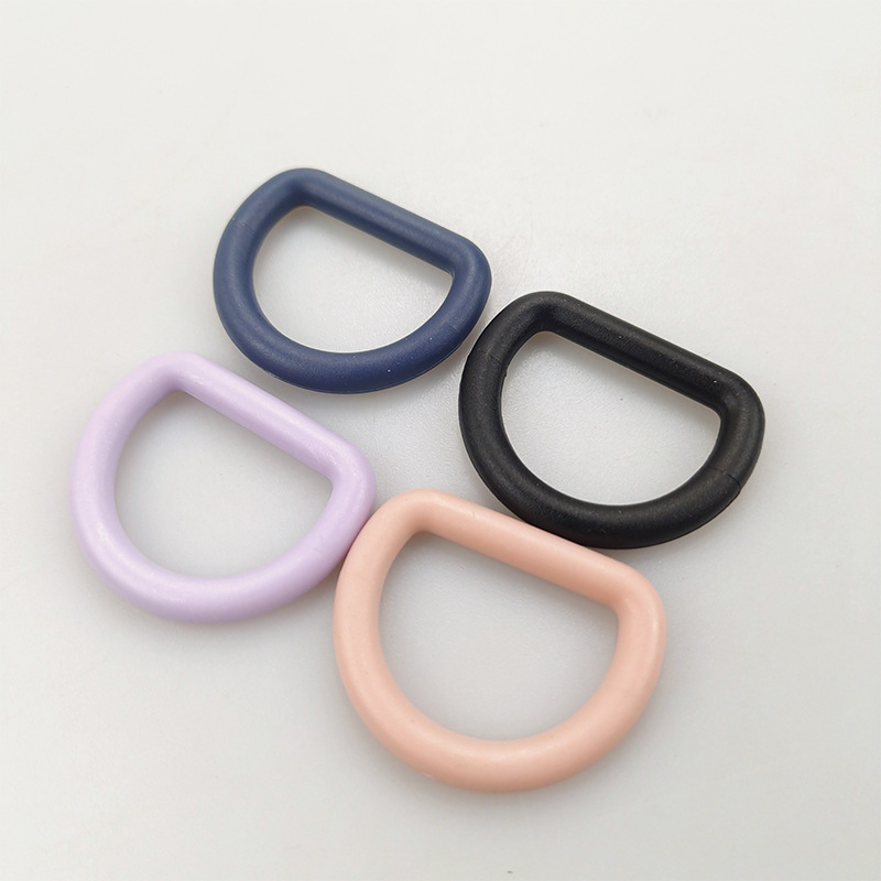 Nuevo anillo semicircular de plástico POM color macarrón con forma de D para arnés de mascotas y cinturón, conexión sin costuras, hebilla en forma de D.