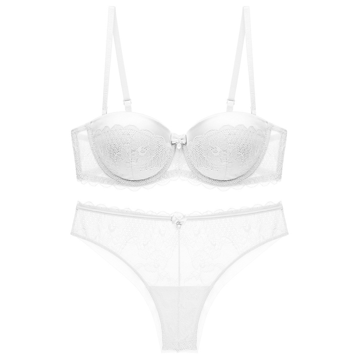 Damen Spitzen-bh Und Slip Set - Komfortable Push-up Wäsche_voghion.com