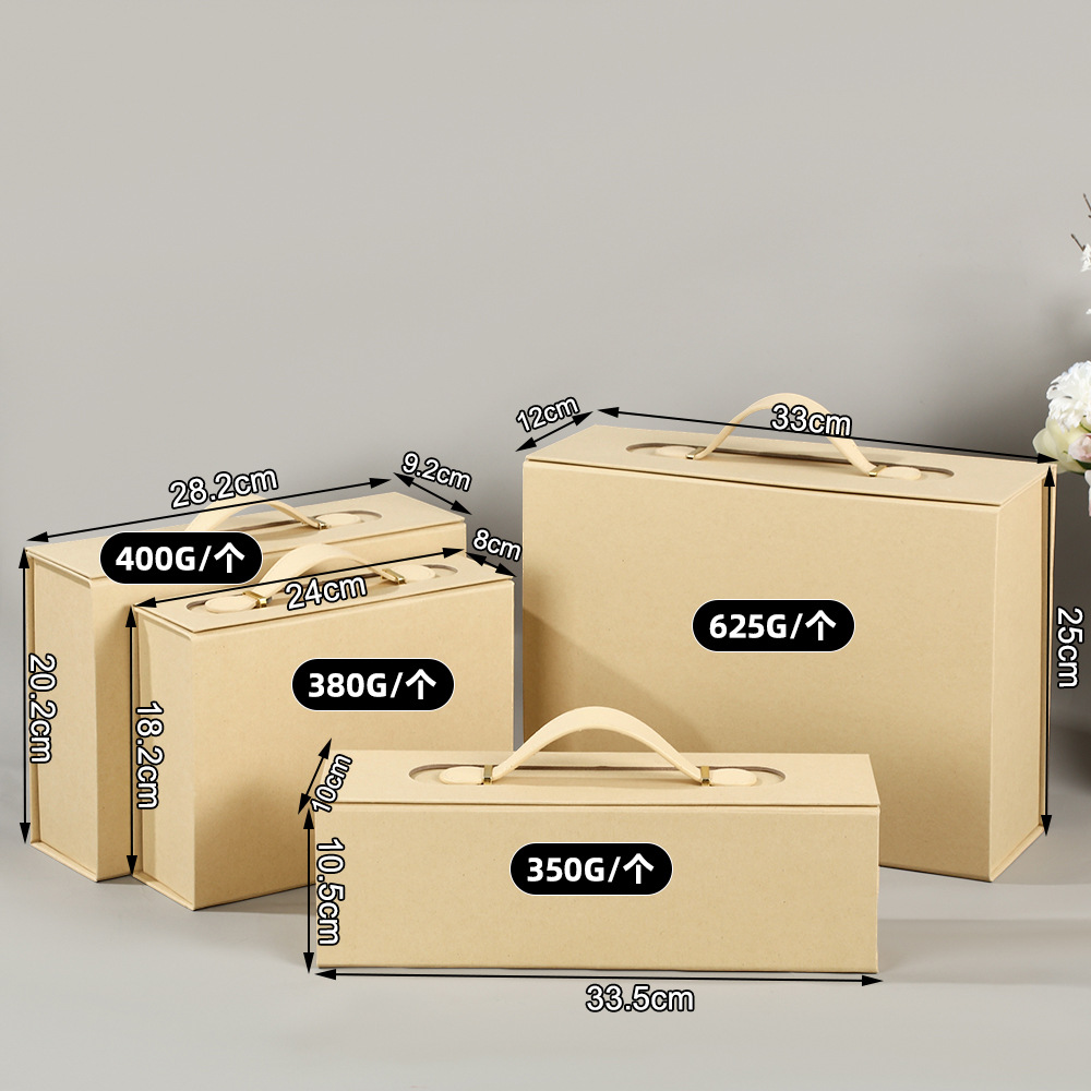 Transfronterizo de una pieza de cuero plegable caja de regalo portátil de alta calidad, caja de regalo de mano magnética gruesa, caja vacía