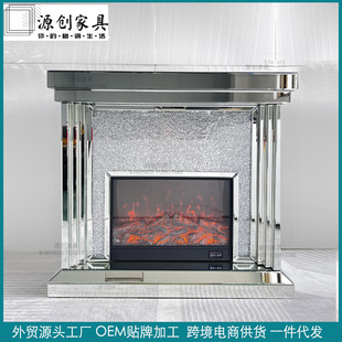 Factory direct heating wall cabinet 3D simulation fire indoor fake wood stove French electronic fireplace cross-border exclusive