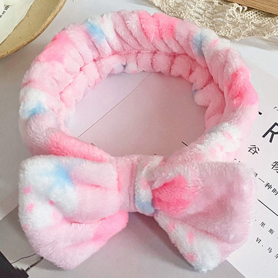 Креативная flannel повязка на голову с бантом для умывания лица, корейский стиль