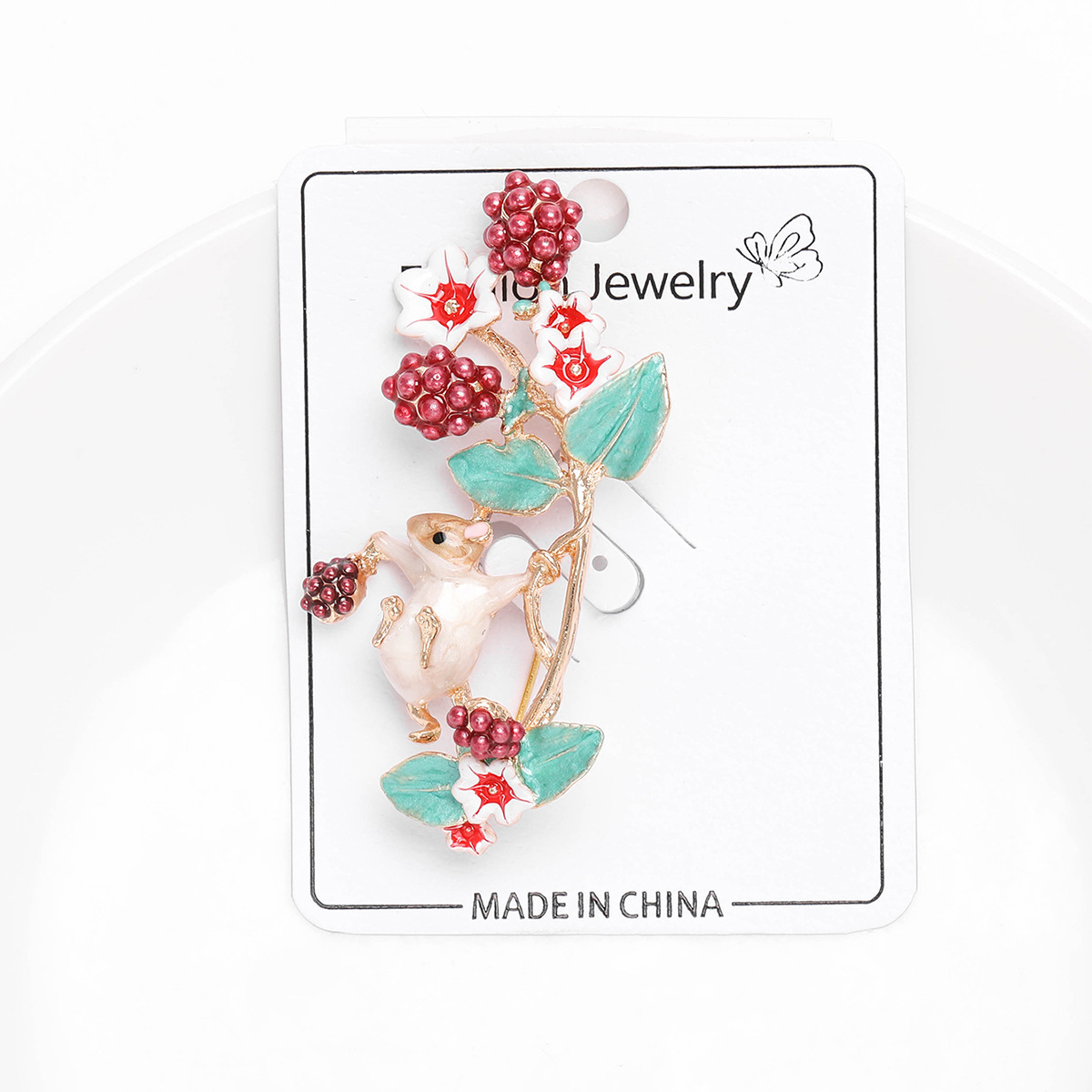 21g Weight Pastoral Pin Squirrel Alloy Enamel Women's Brooches