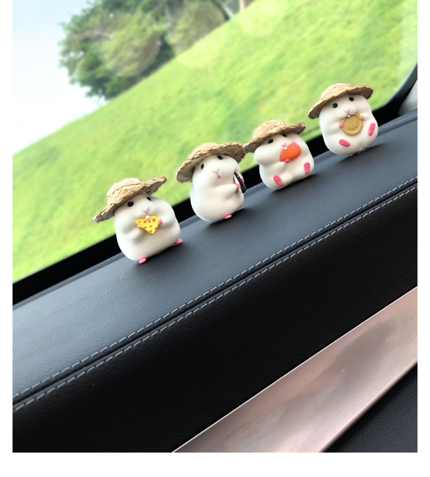Hamster Car Ornaments Decompression Car Accessories Cute Mouse Doll Car Central Console Car Decoration Accessories